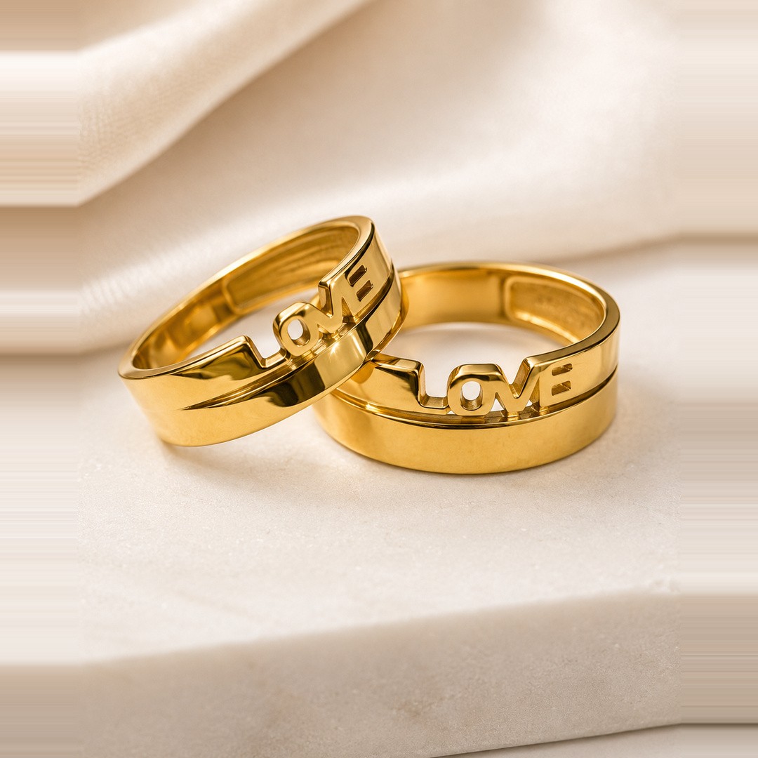 Eternal Love Gold Couple Bands