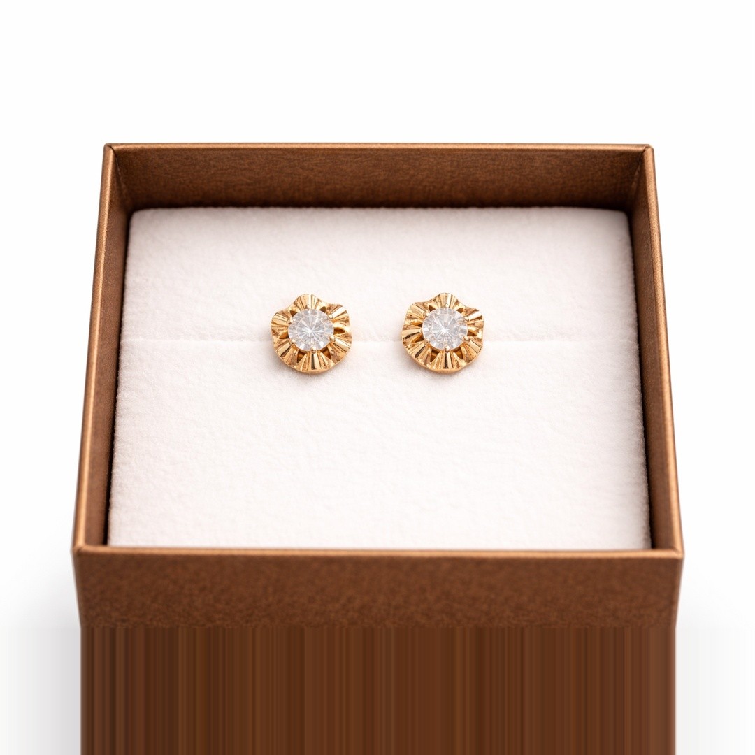 Golden Bow Sparkle Earrings