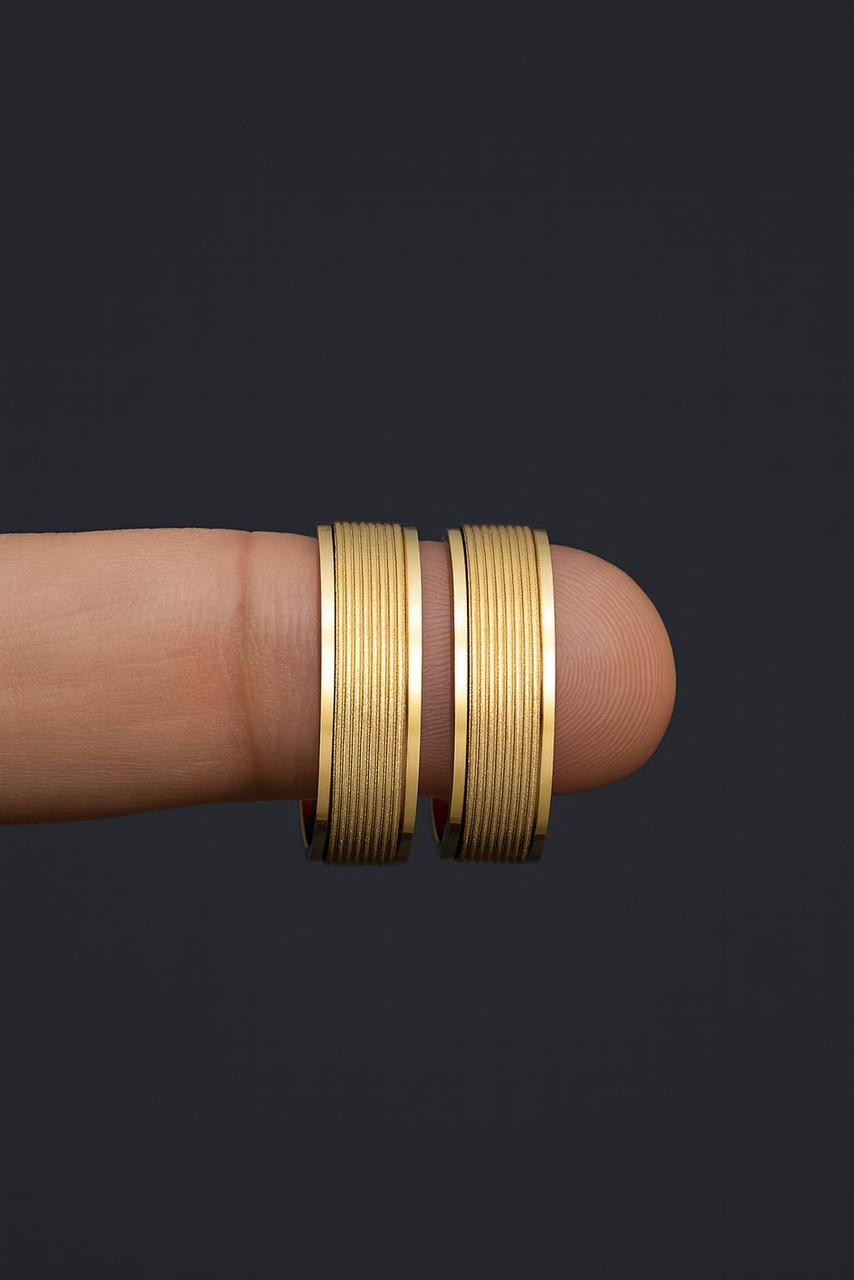 Classic Gold Band Ring Pair for Couples