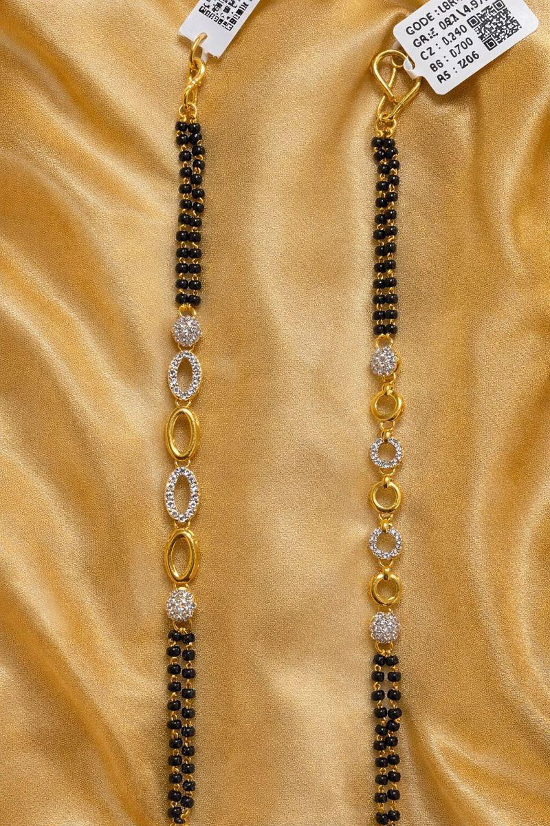 Modern Gold Mangalsutra with Diamond Finish Motifs